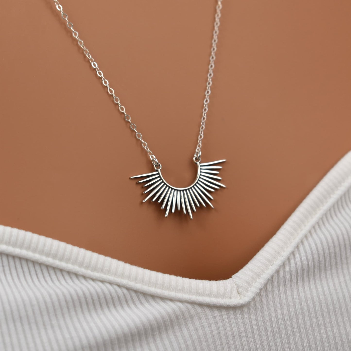 Sun Necklace in Sterling Silver.